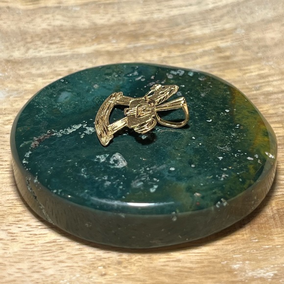 14K Solid Yellow Gold Small Toy Rocking Horse Charm Pendant - Picture 6 of 13